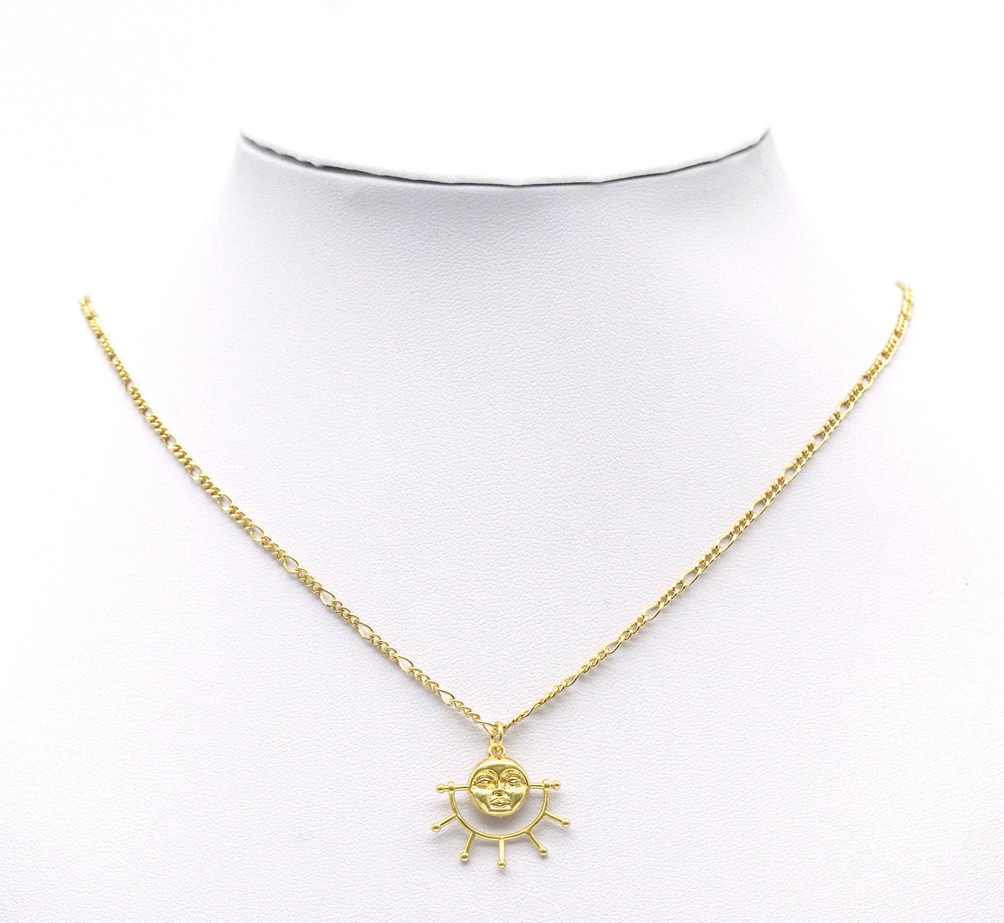 Gold Sun Face Charm, Sku#Z1458