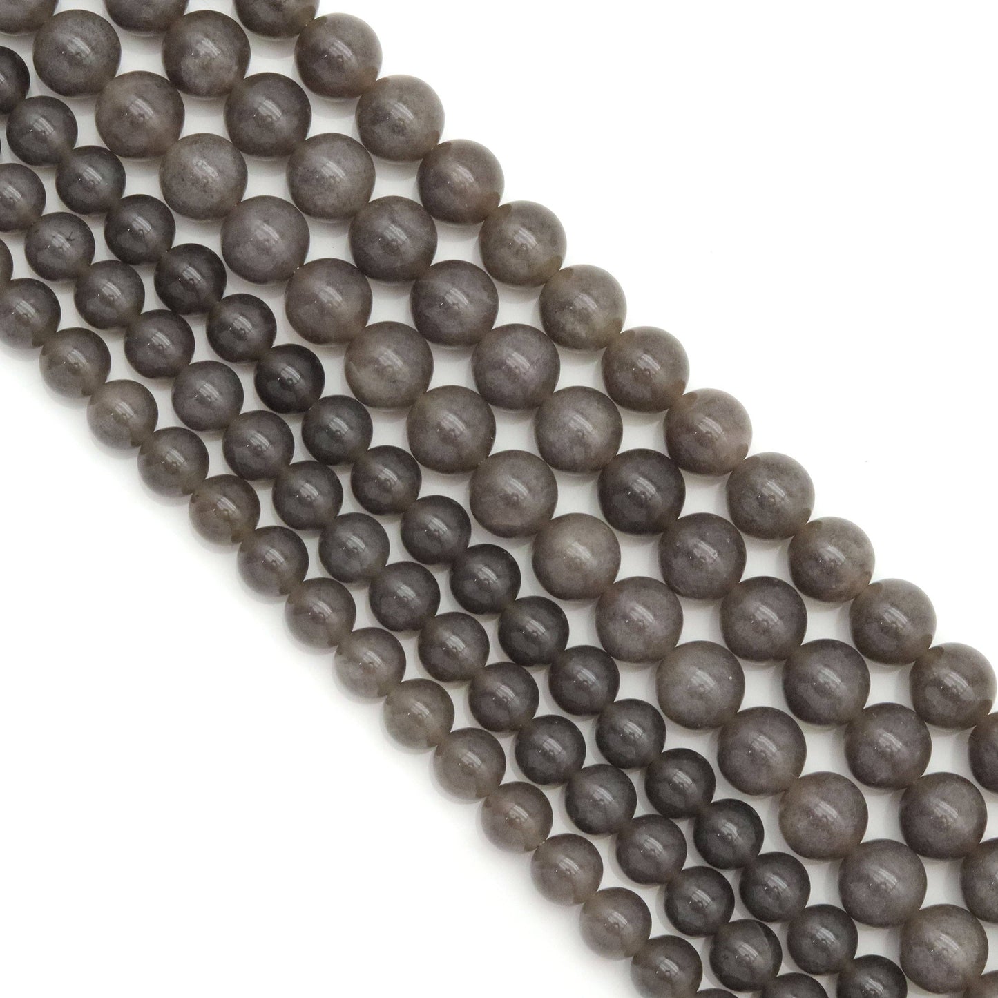 Gray Jade Round Smooth Beads, Sku#U1824