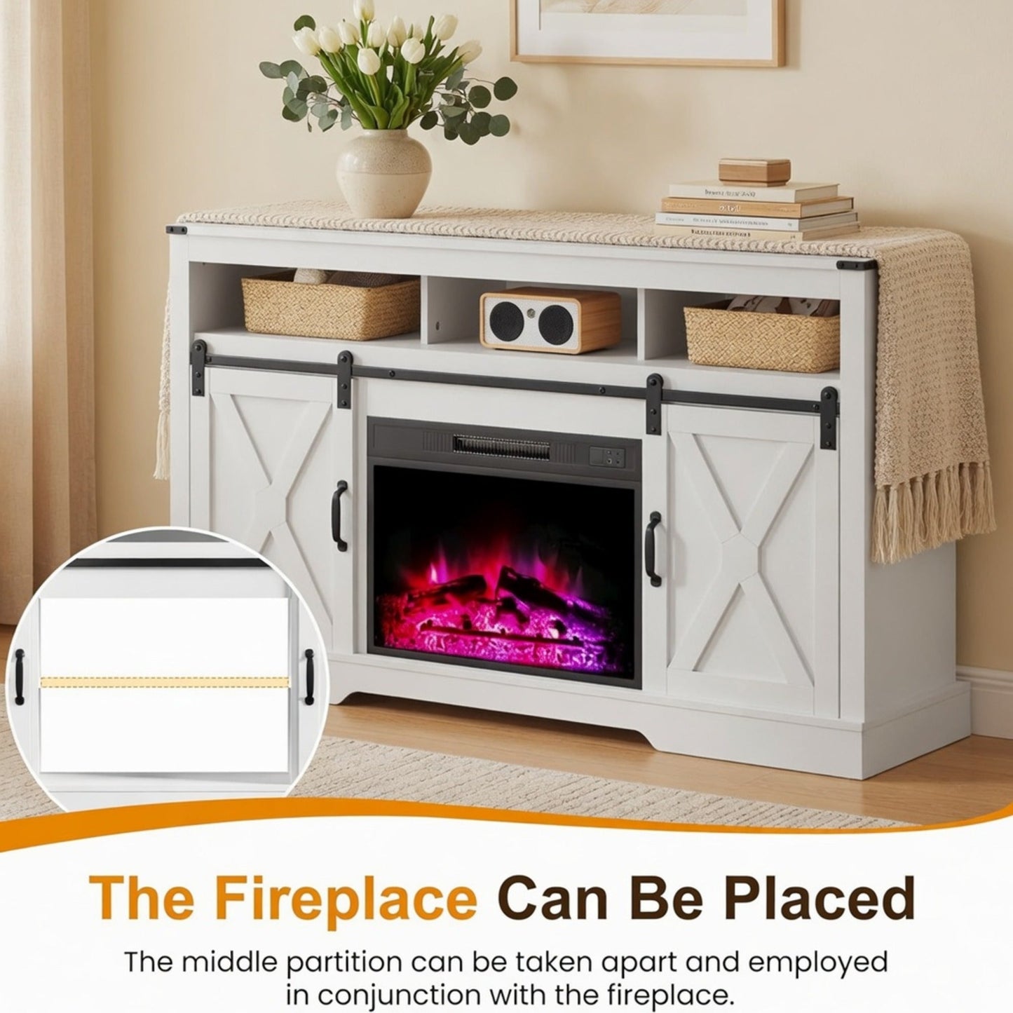 58" Modern Farmhouse TV Stand