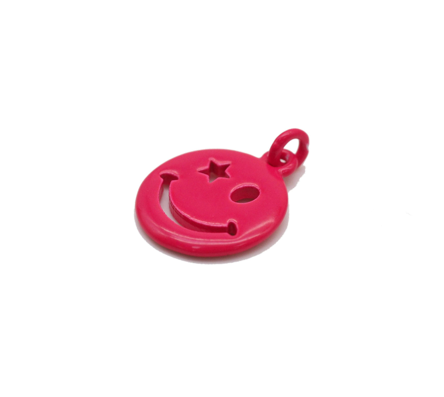Enamel Star Eye Smiley Face Charm, Sku#L709