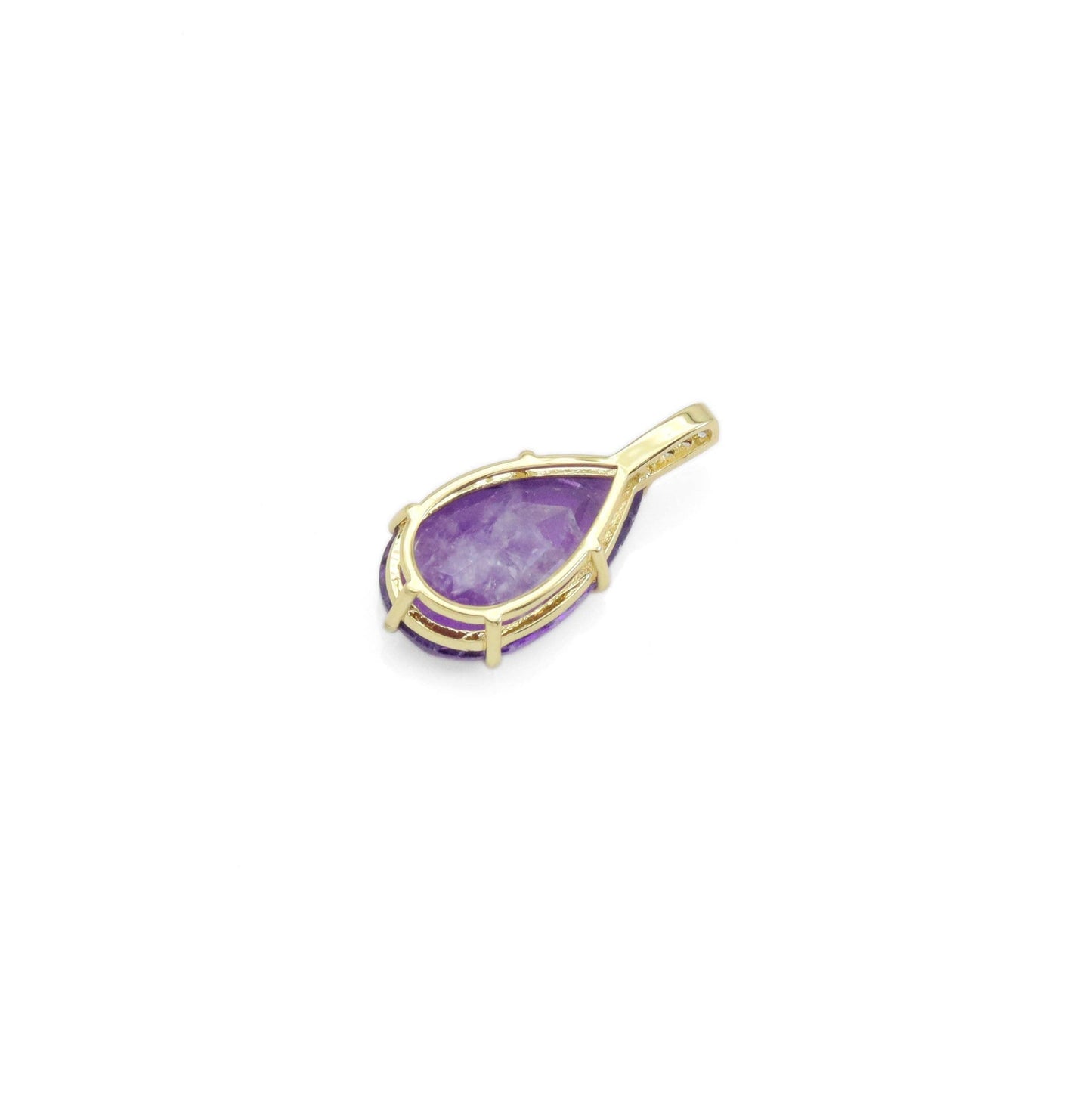 Large Pink Green Purple Stone Teardrop Shape Pendant, Sku#LX436