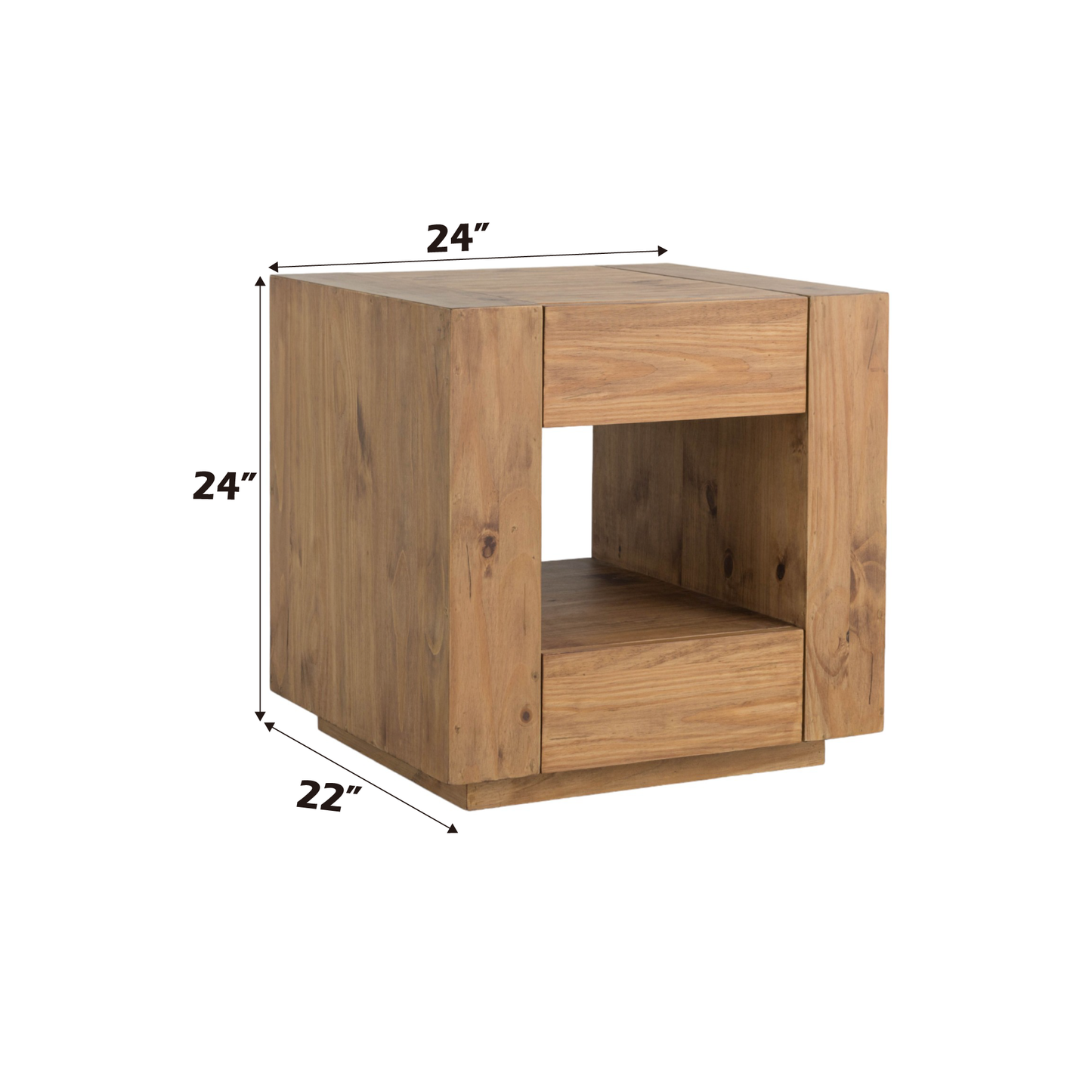 Harlan Oak-Finish End Table