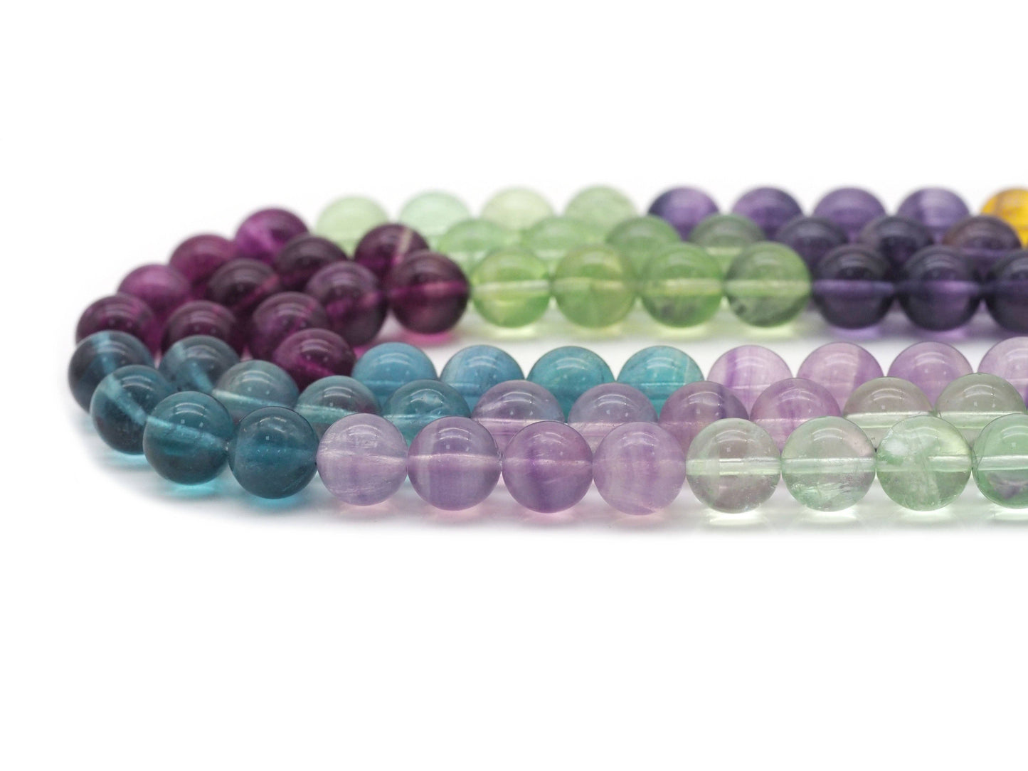 Genuine High Quality Multicolor Fluorite Round Smooth Beads, Sku#U1377