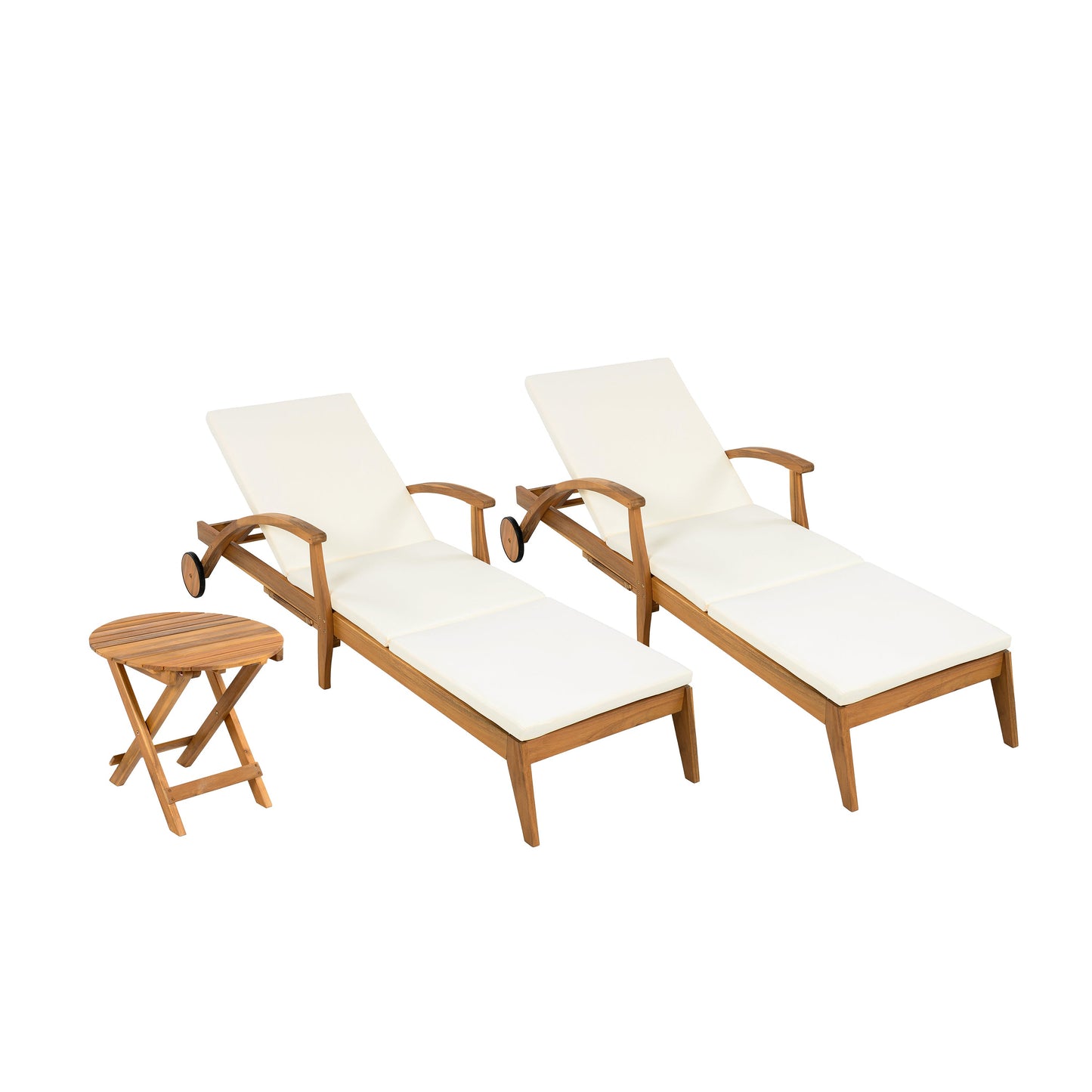 Outdoor Recliner Side Table Set