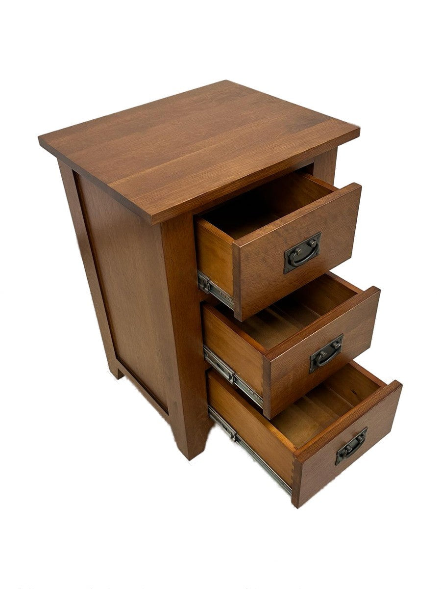 Mission Quarter Sawn Oak 3-Drawer Nightstand | In Stock & Ready to Ship