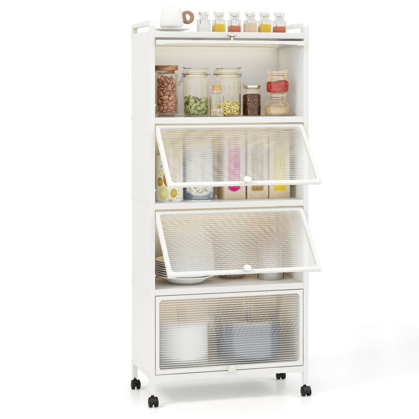 5-Tier Kitchen Baker's Rack with Flip-up PC Doors