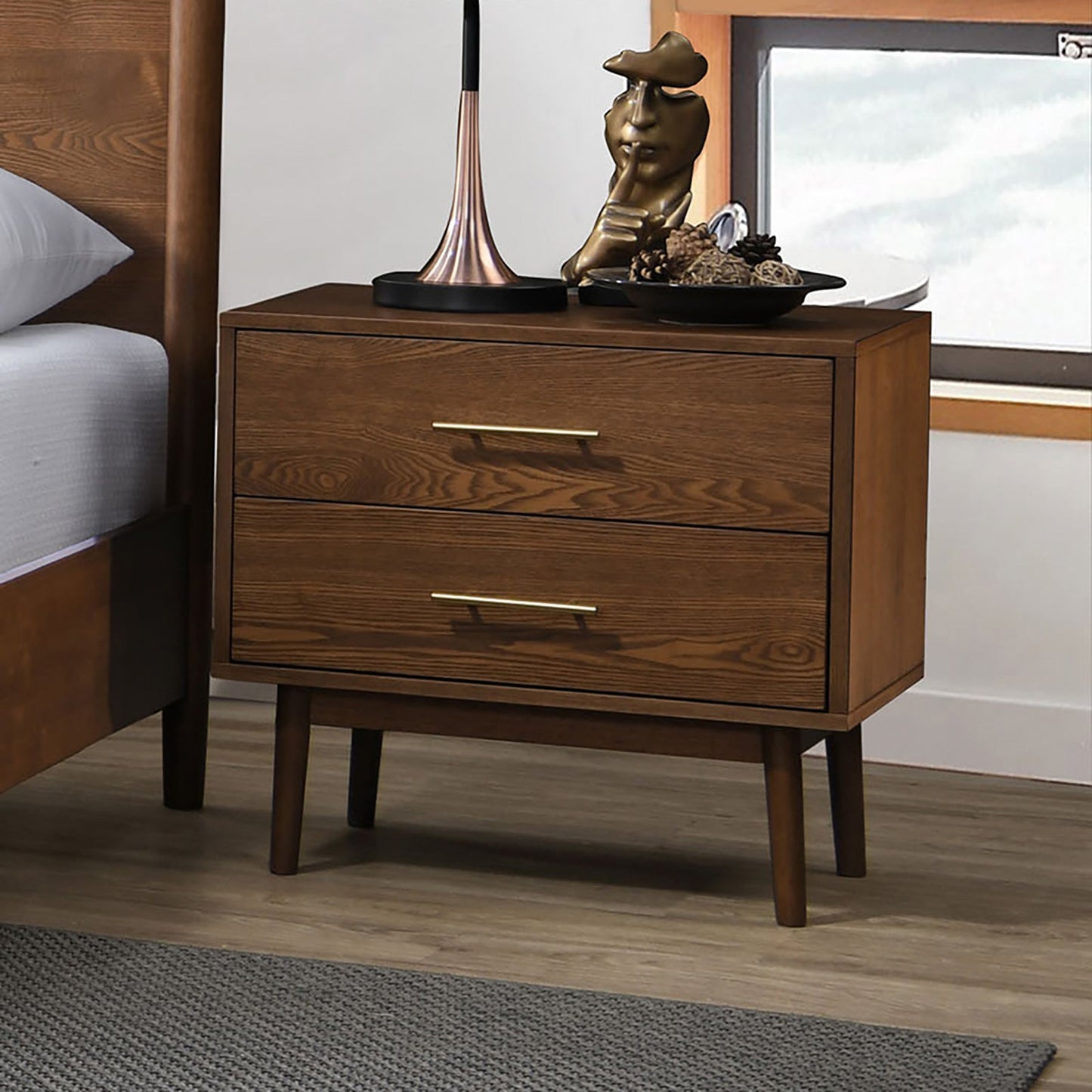 Walnut Color 3-Piece Bedroom Set