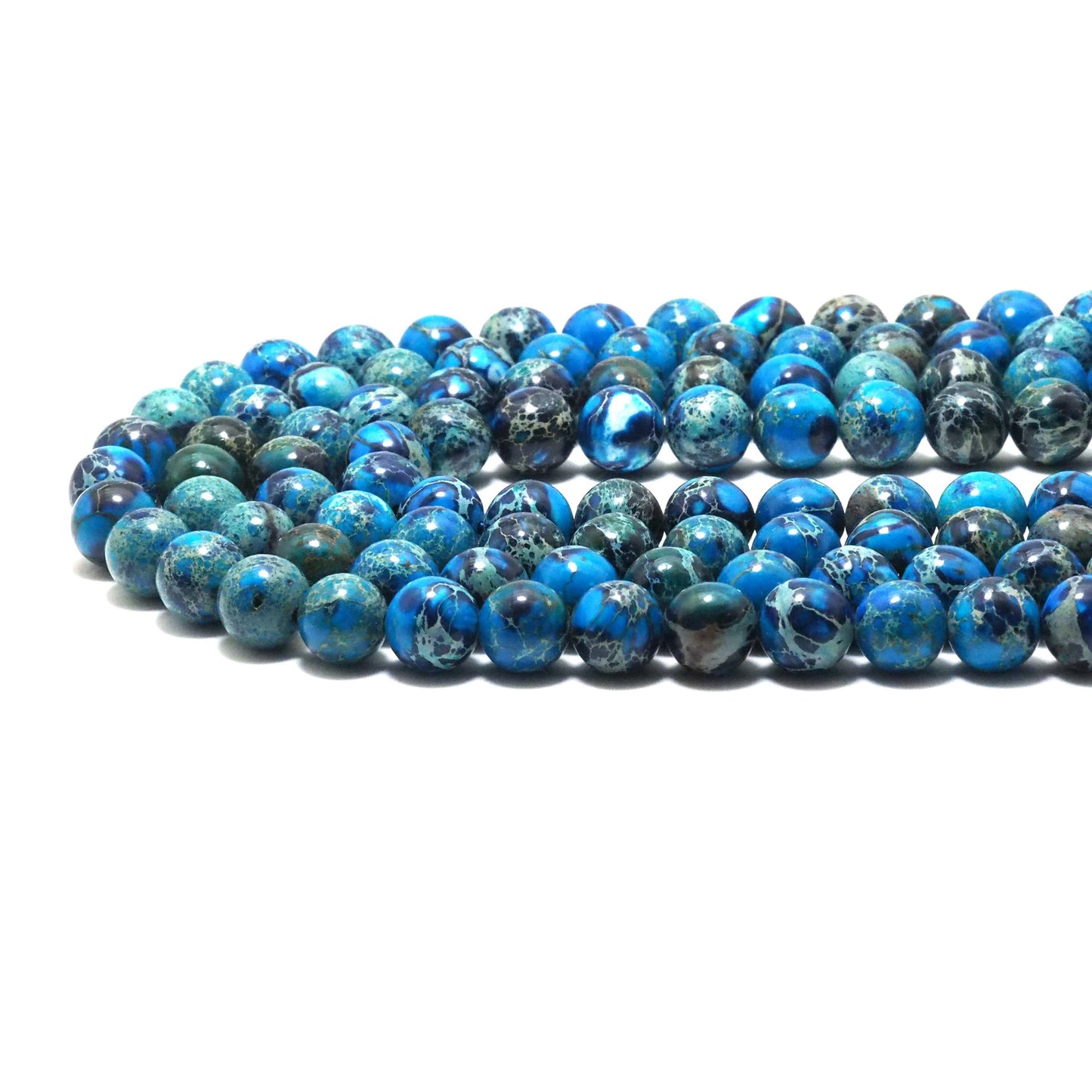 Blue Imperial Jasper Round Smooth Beads, 6mm/8mm/10mm, Sku#U1574