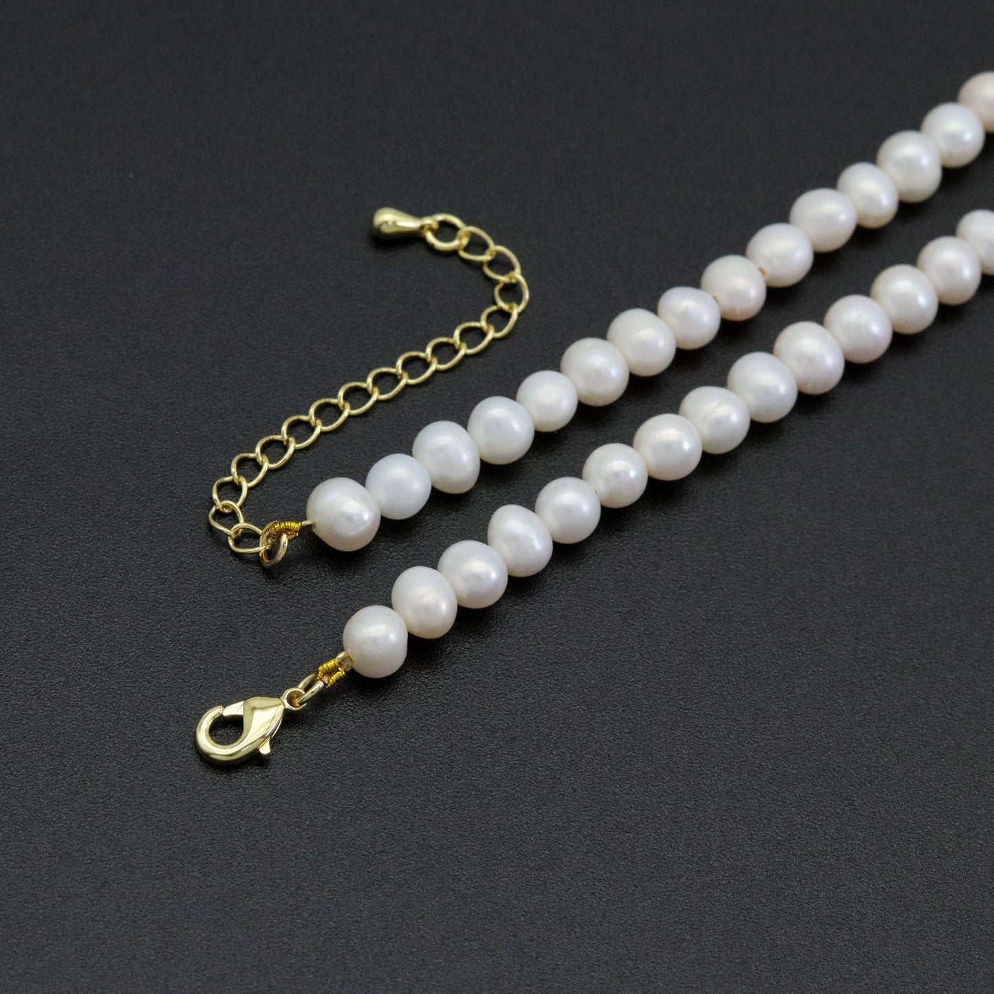 Freshwater Pearl with chevron point Necklace, sku# EF561