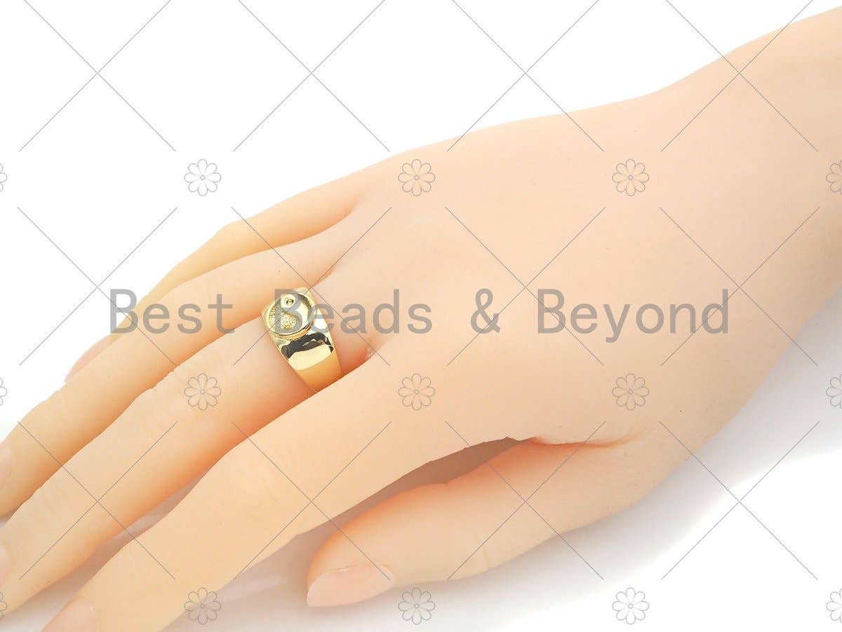 Gold YinYang Signet Ring, Sku#X198
