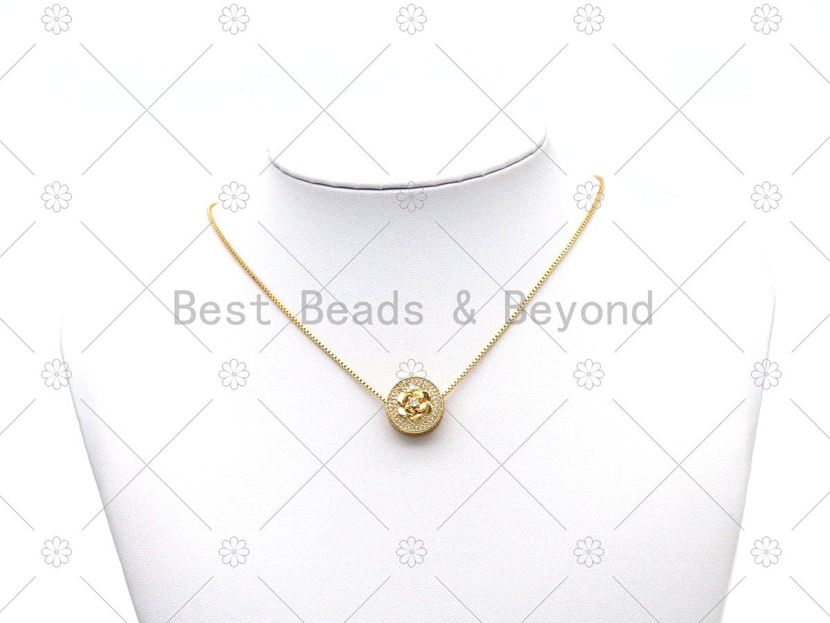 CZ Flower Spacer Beads, Sku#LK557