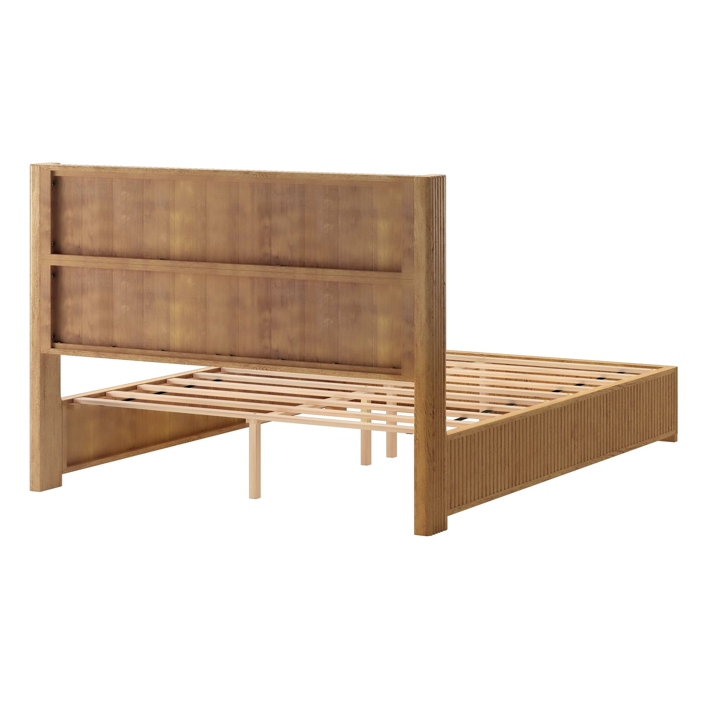 Solid Wood Platform Bed Frame with Headboard
