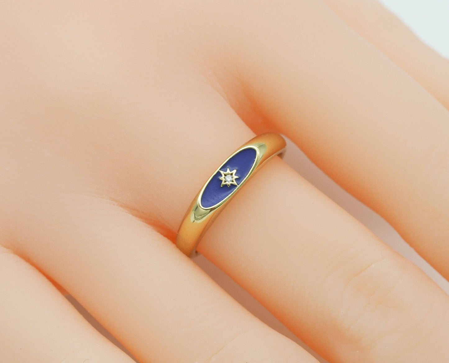Enamel Star Stackable Ring, Y580