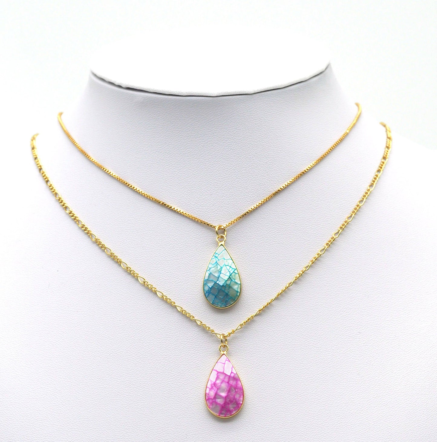Gold Mother of Pearl Teardrop Charm, Sku#LX46