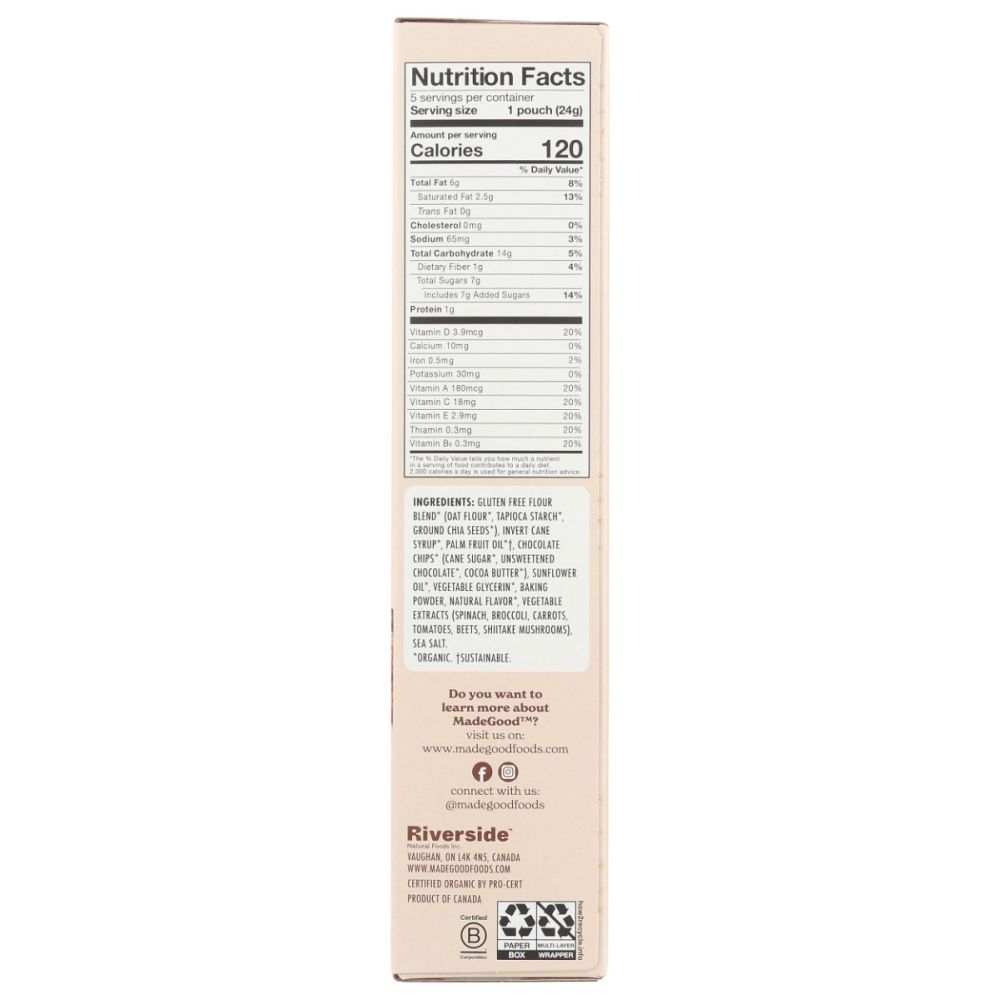 MADEGOOD Chocolate Chip Mini Cookies 5Pk - Soft, Chewy & Gluten-Free