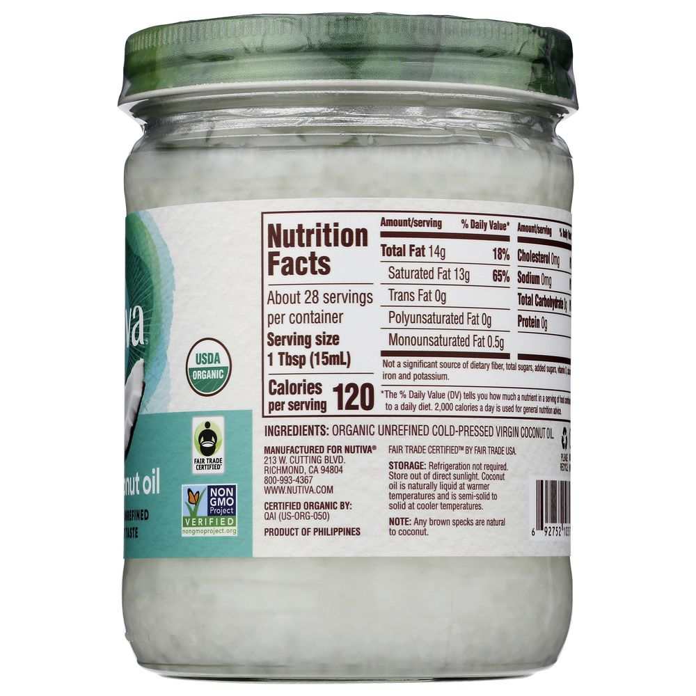 NUTIVA: Organic Superfood Extra Virgin Coconut Oil, 14 oz