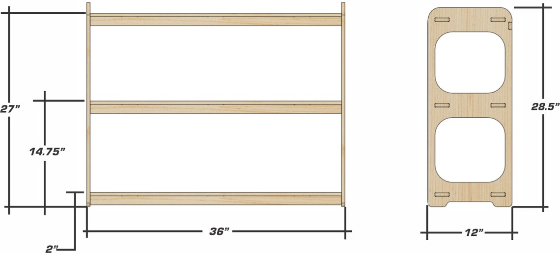 RILEY- Open Sided Toy Shelf