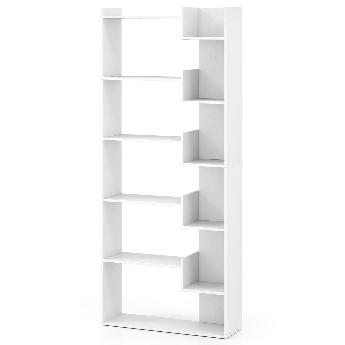 6-Tier Bookshelf Wooden Bookcase with 2 Anti-Tipping Kits Open Display Shelf