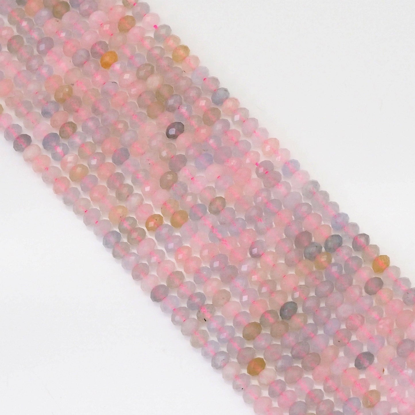 4x6mm Genuine Morganite faceted Rondelle Beads, Sku#U1652