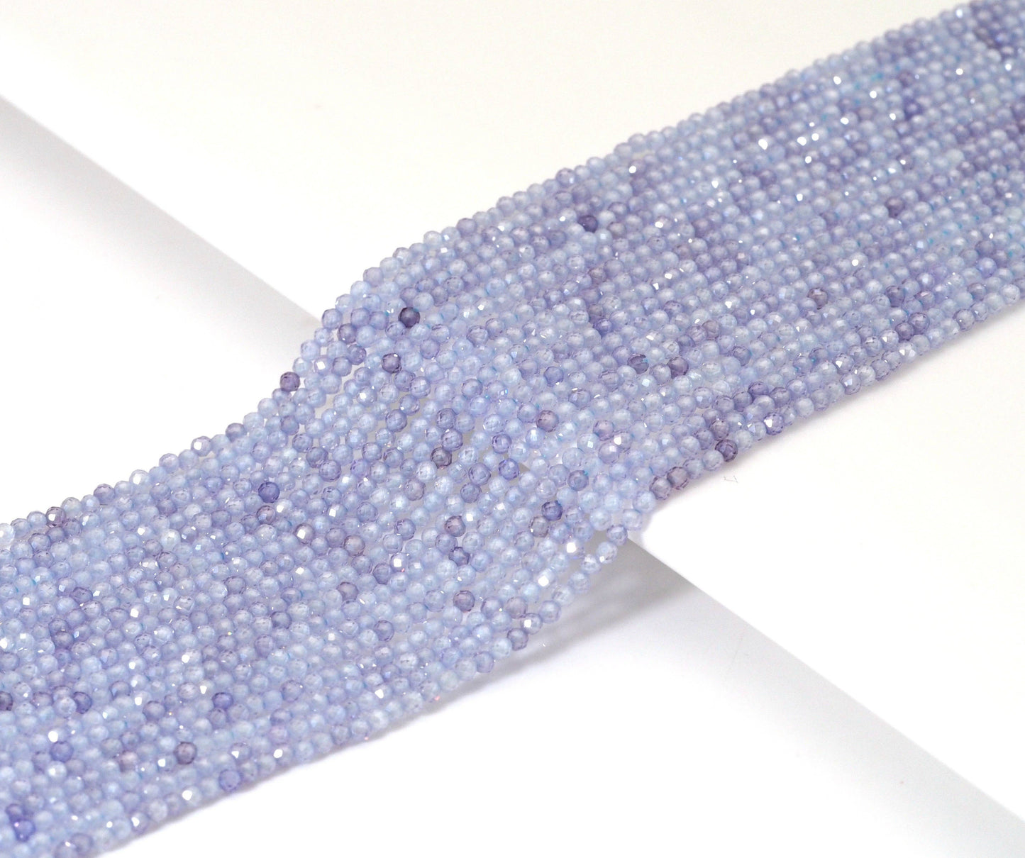 Light Lavender Cubic Zirconia Round Faceted Beads, 2mm/3mm/4mm/, Sku#U1484