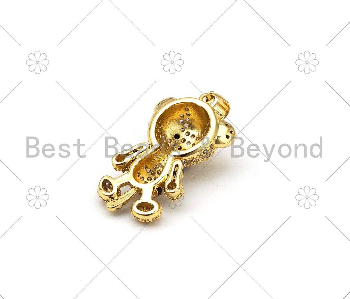 CZ Micro Pave 3D Cute Little Tiger Pendant/Charm,18k Gold Filled Tiger CZ Pendant, Bracelet Necklace Charm Penadnt, 17x29mm,Sku#L603