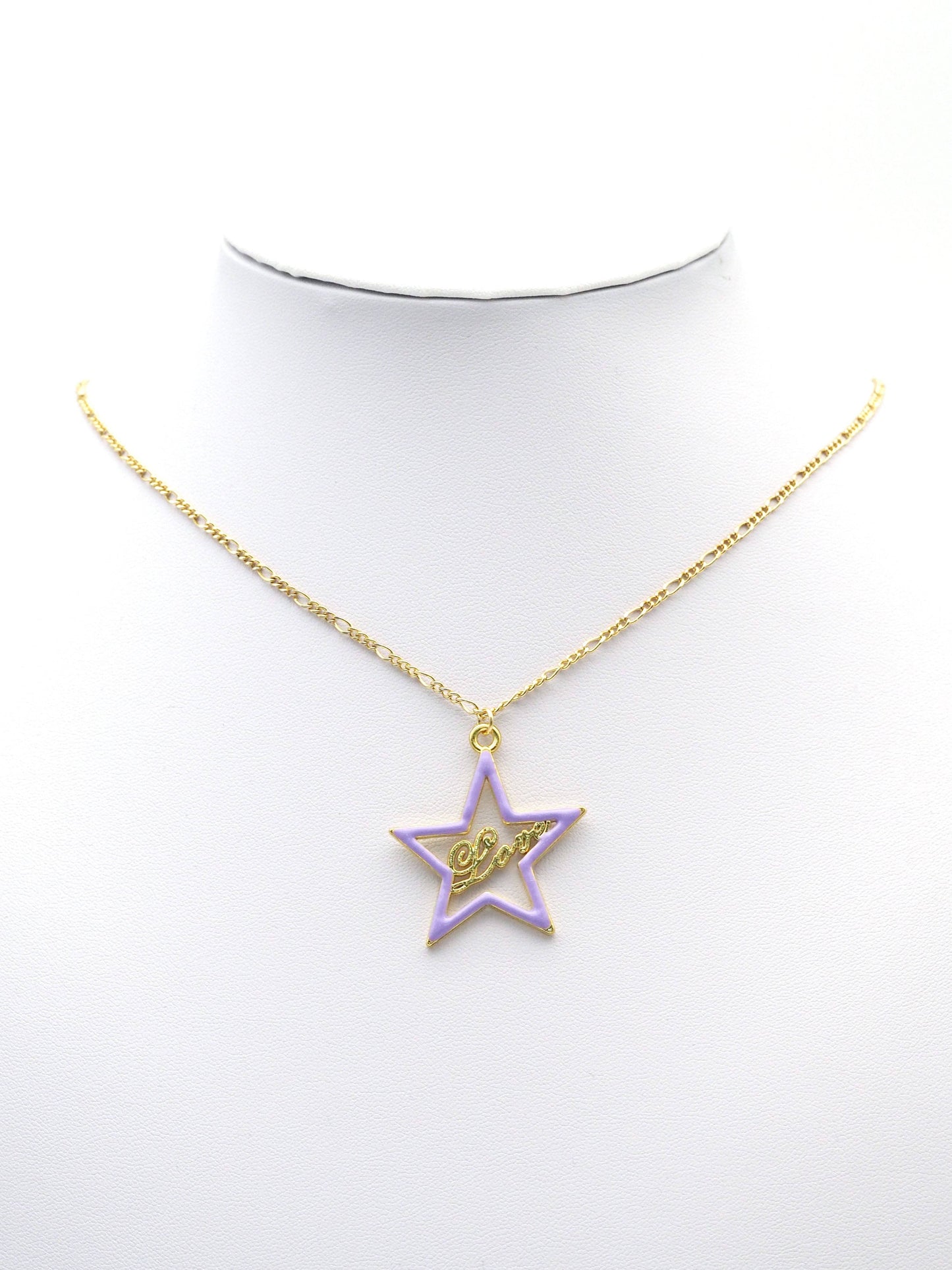 Large Gold Colorful Enamel Love Star Charm, Sku#B335