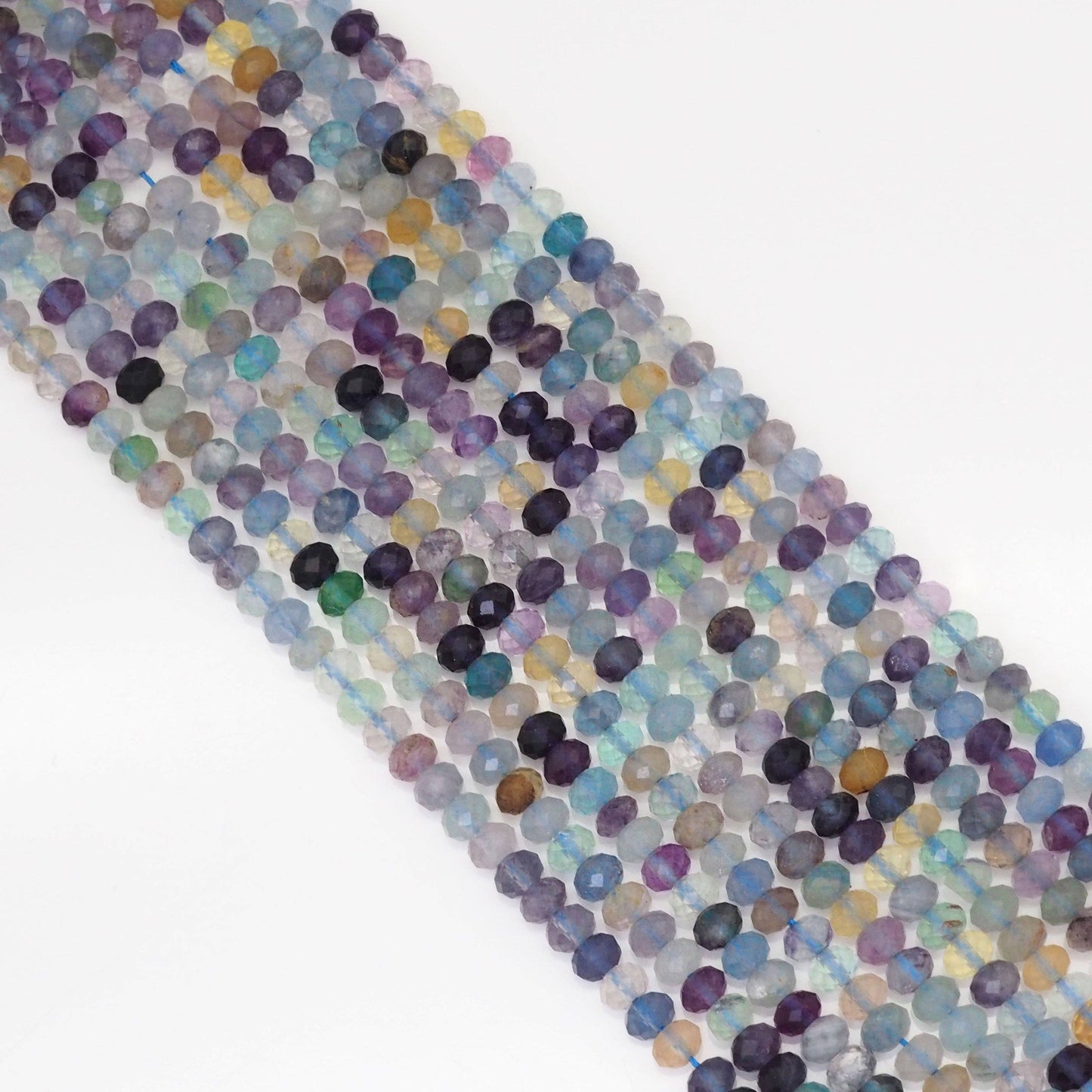 4x6mm Genuine Fluorite Faceted Rondelle Beads, Sku#U1669
