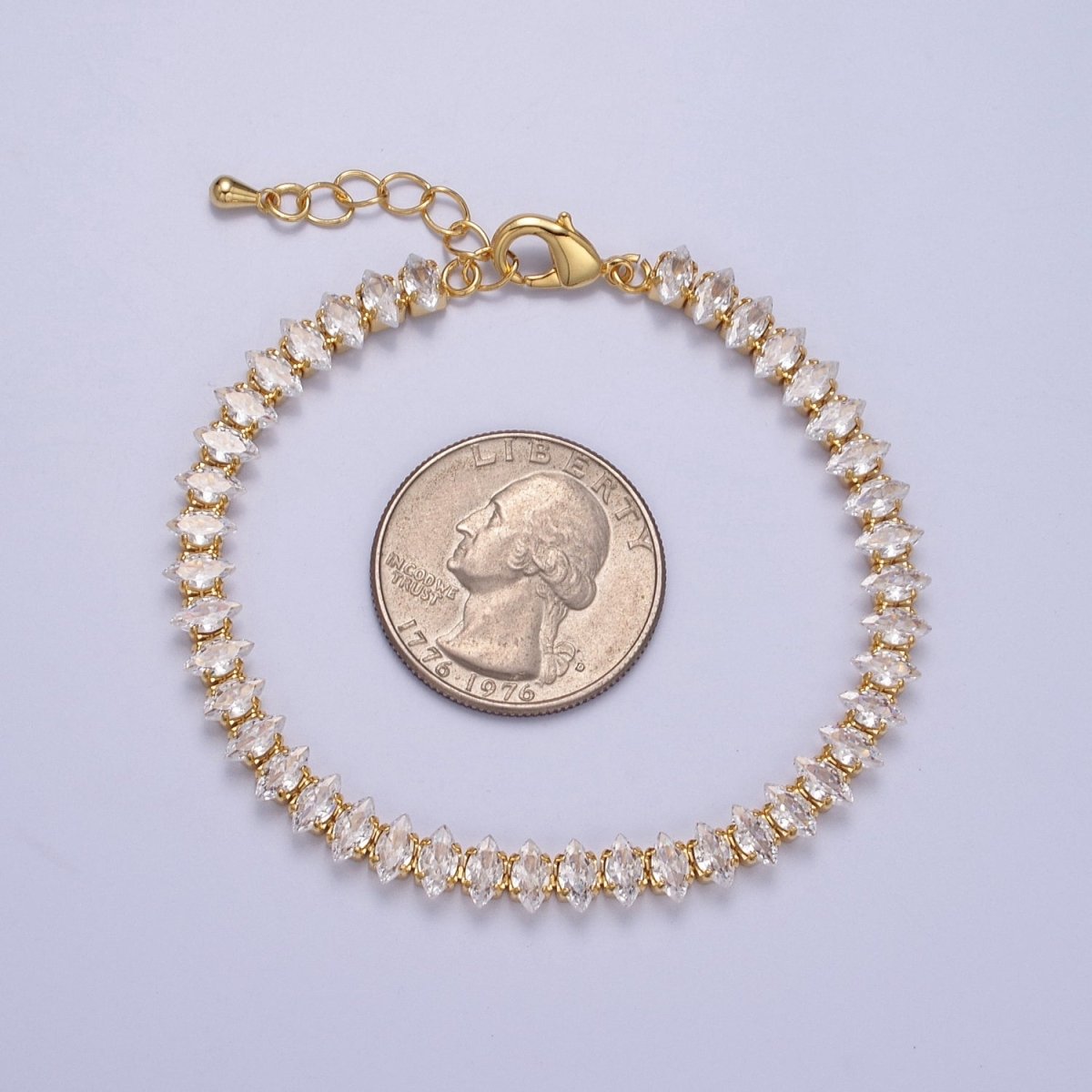7" Marquise Tennis Chain Bracelet | WA-905