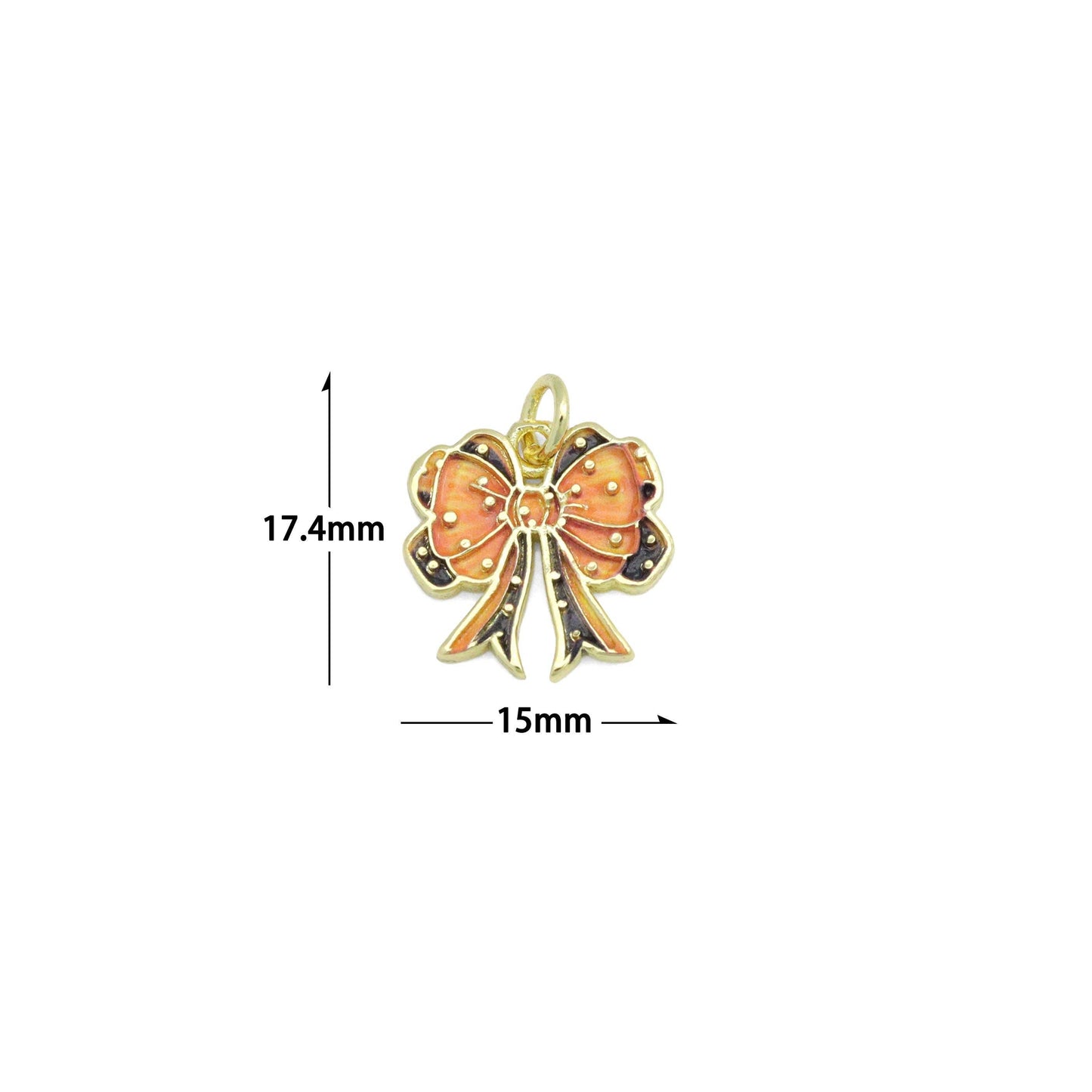 Colorful Enamel Bow Charm Pendant,Sku#LK1214