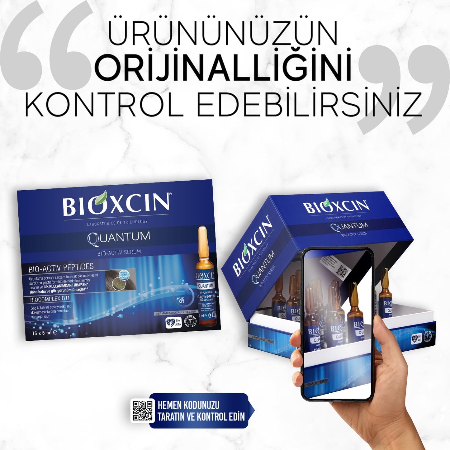 Bioxcin Quantum Extra Volume & Care Serum 15x6 ml - Stringing Flowing Hair