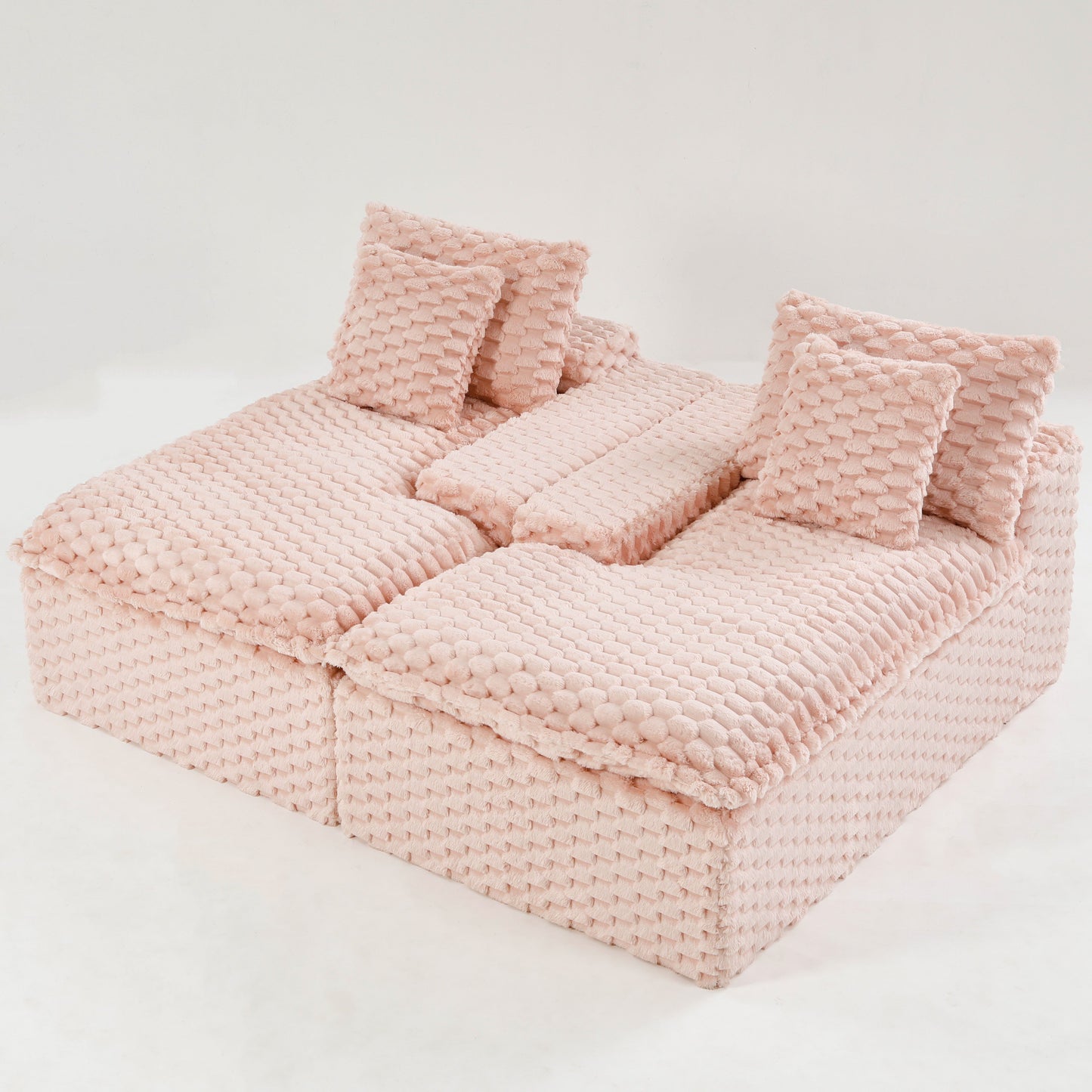 Pink Turtle Velvet Double Chaise Lounge