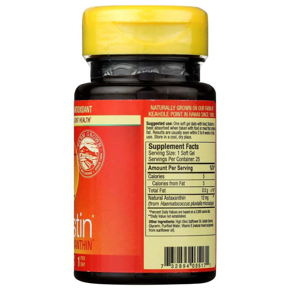 NUTREX: BioAstin Hawaiian Astaxanthin Dietary Supplement Nature's Strongest Antioxidant, 25 Sg