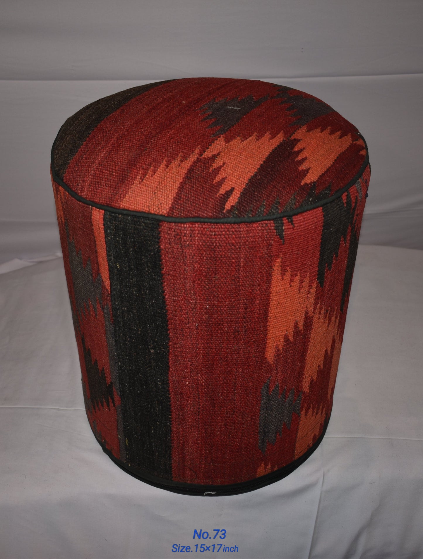 One of a Kind Kilim Rug Pouf Ottoman foot stool - #73
