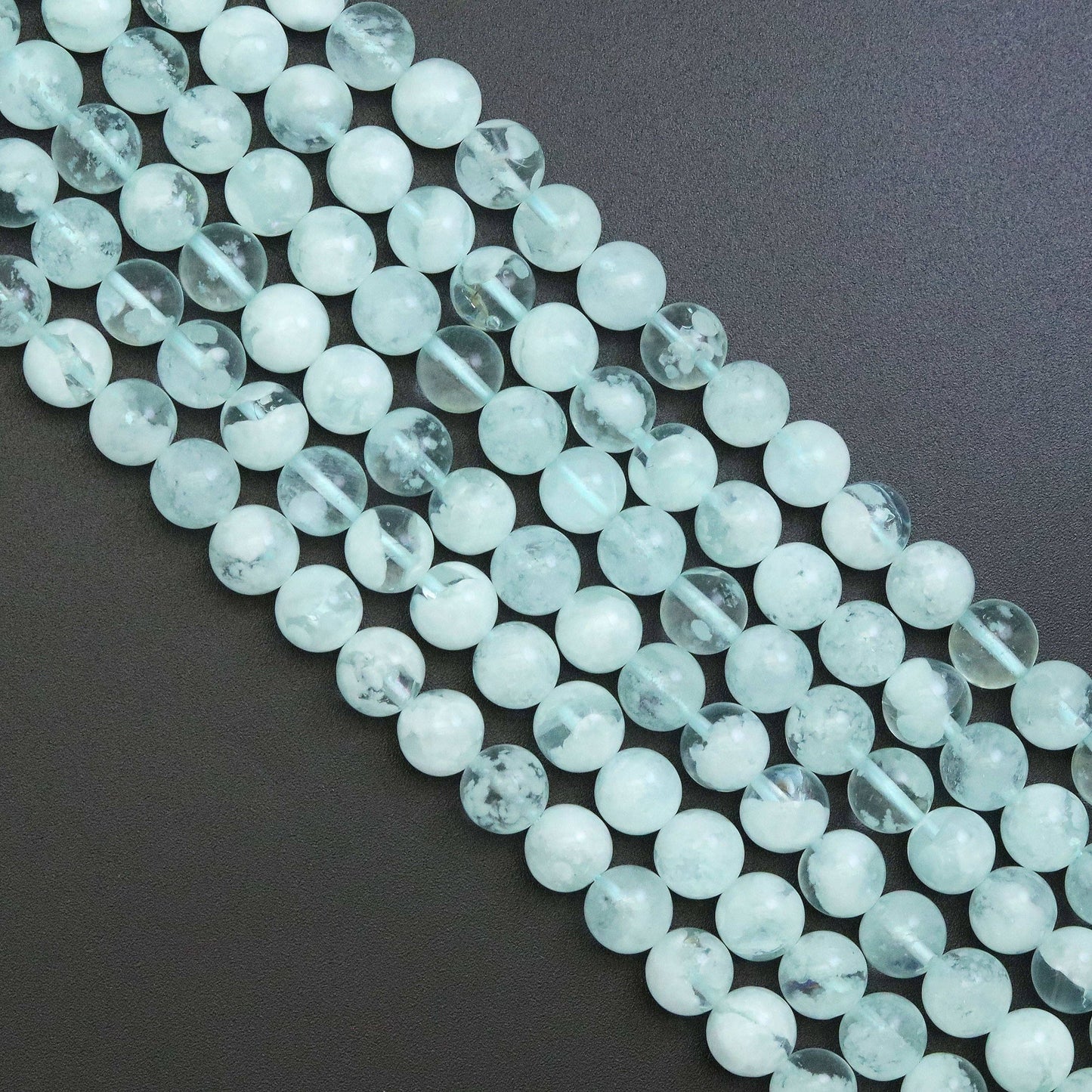 Genuine Blue Picture Quartz Round Smooth Beads, Sku#U1872