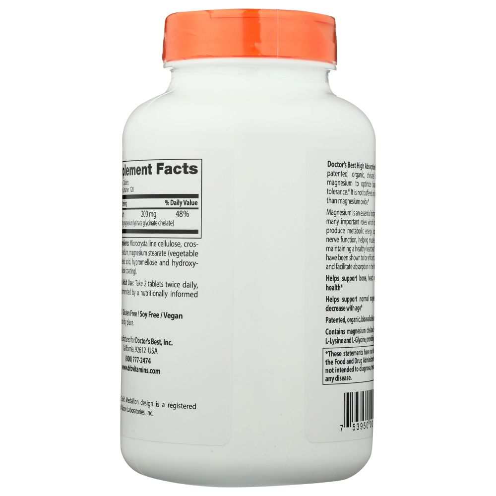 DOCTOR'S BEST: Hi Abs Chelated Magnesium, 240 tb
