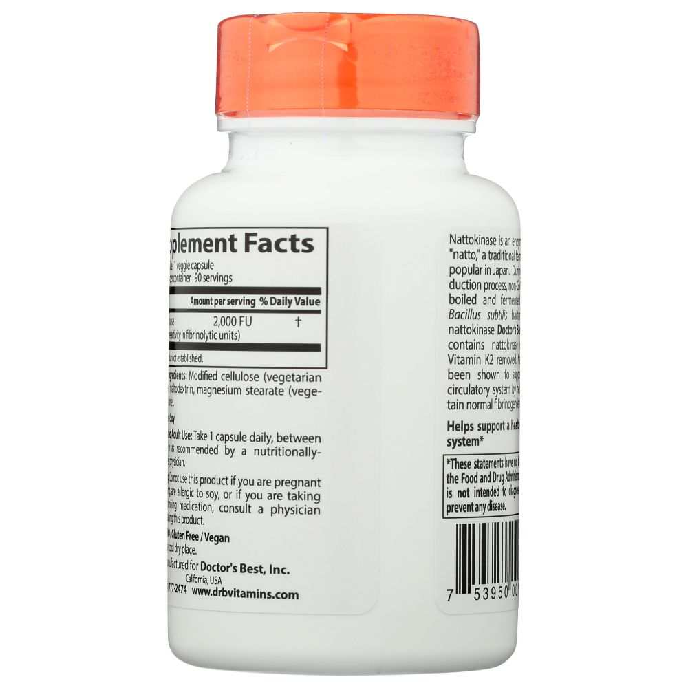 DOCTOR'S BEST: Nattokinase 2000Fu, 90 vc
