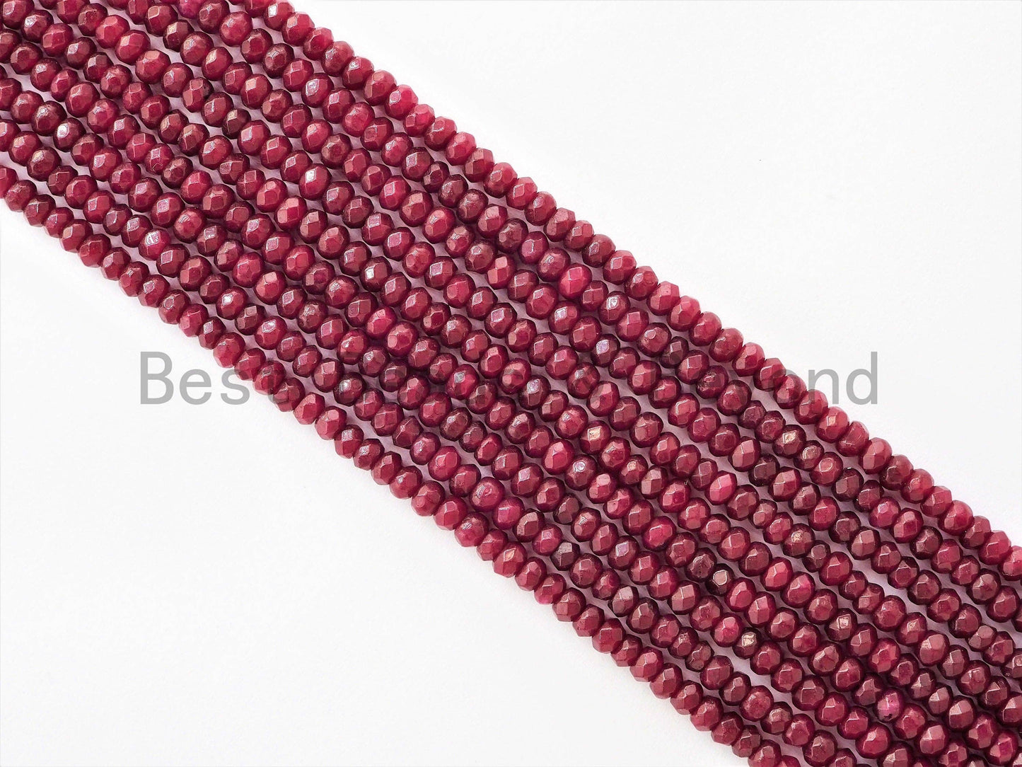 2x3mm/2x4mm Faceted Rondelle Dyed Ruby Jade beads,Red Gemstone beads, Ruby Jade Beads, 15.5inch strand, SKU#U324