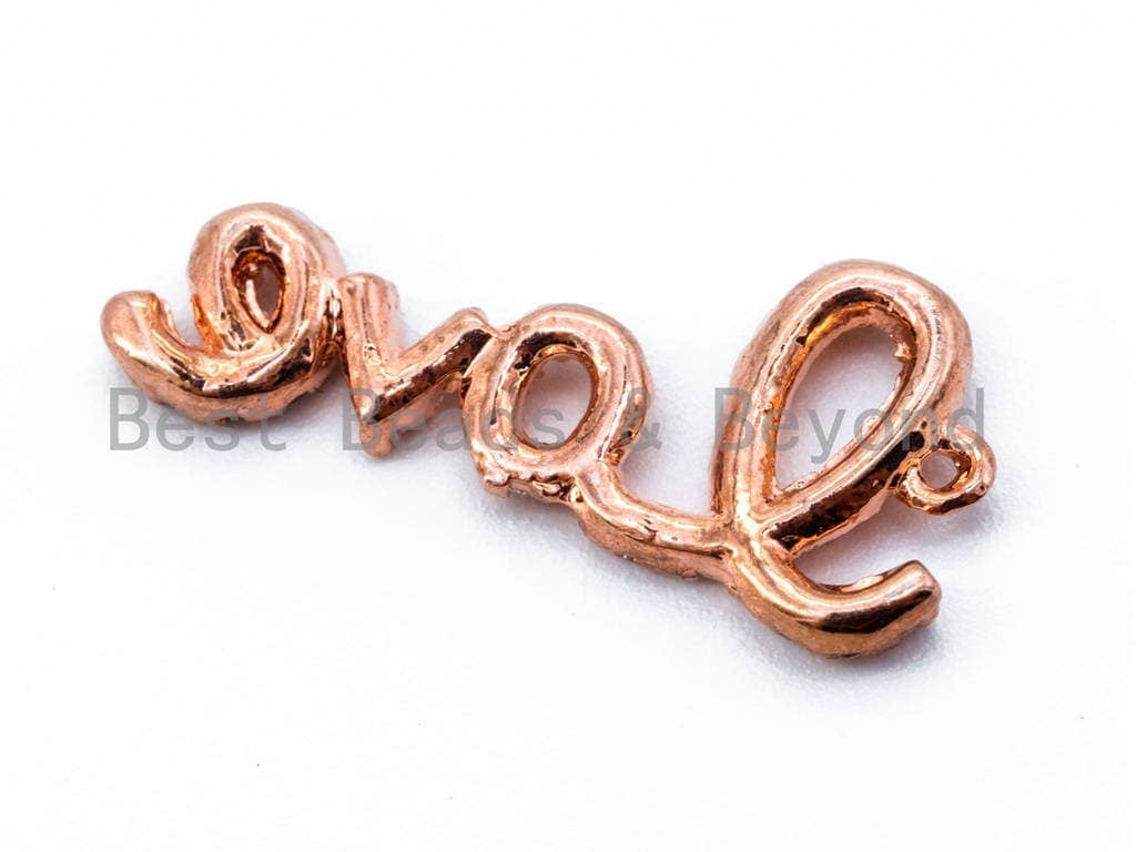 CZ Micro Pave Love Charm, CZ Pave Charm in Gold, Rose Gold, Black, Silver Finish, Pave Love Charms, 9x20mm, 1/2/5pcs sku#B20