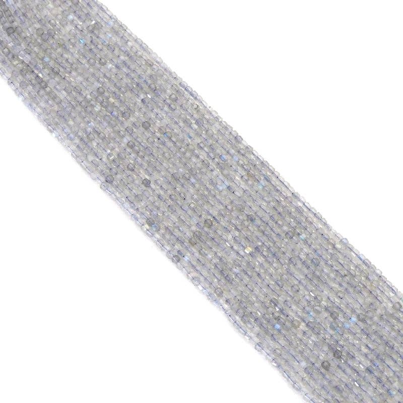 Genuine Labradorite Faceted Cube Beads, 2.5mm, Sku#U1535