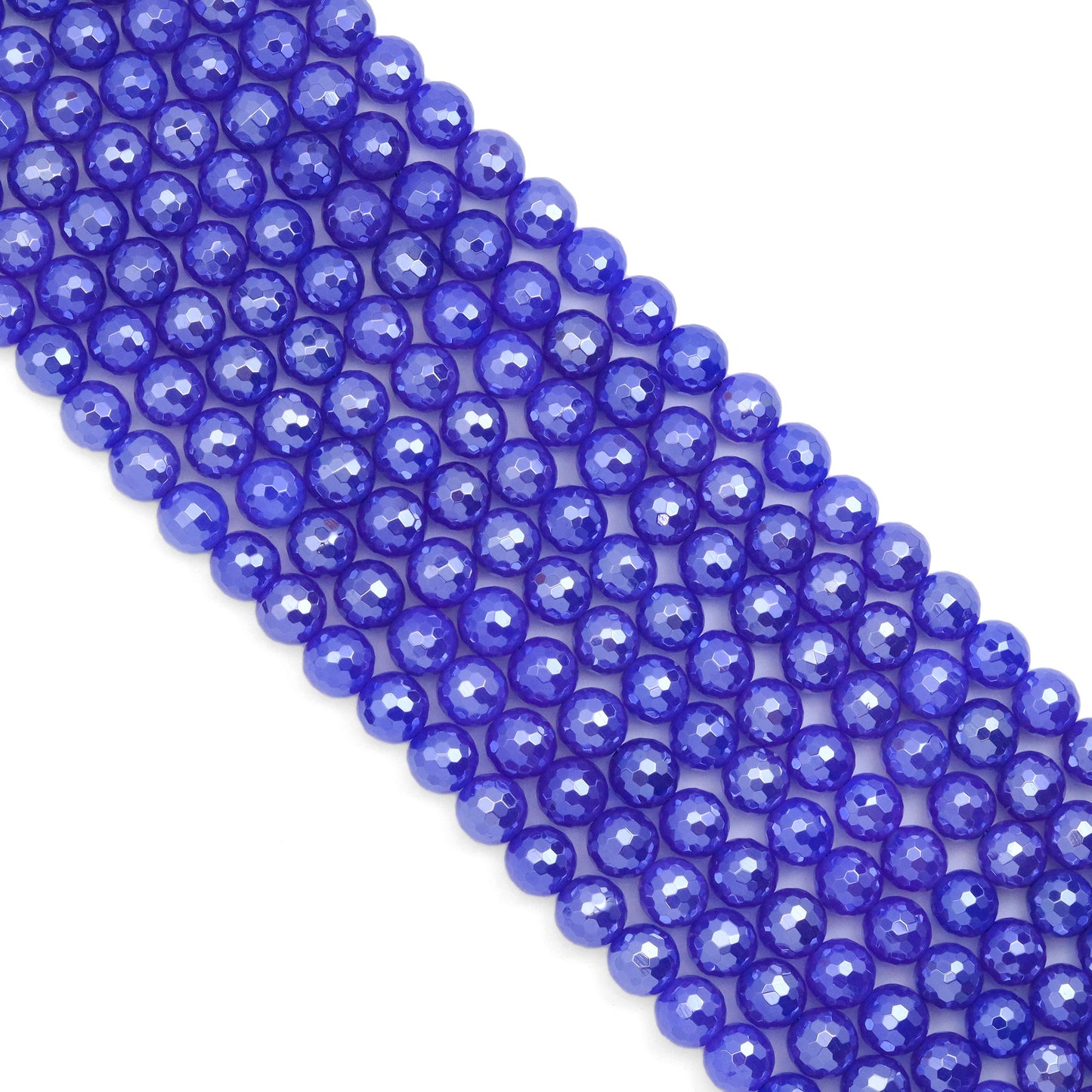 Mystic Plated Faceted Blue Agate beads, u363