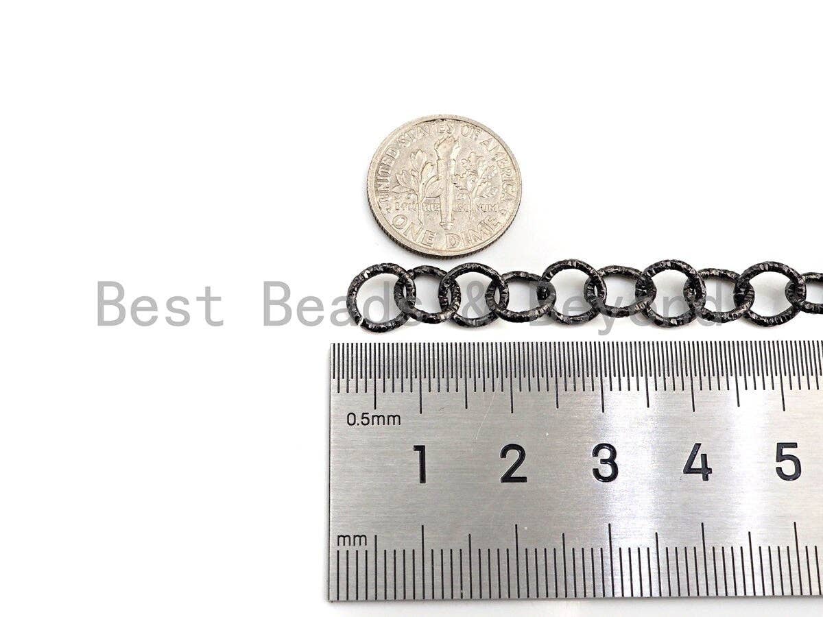 8mm Cross Link Chain by Yard, Rolo Chain, Gold/ Gunmetal / Silver/ Rose Gold Brass Chain, sku#E509