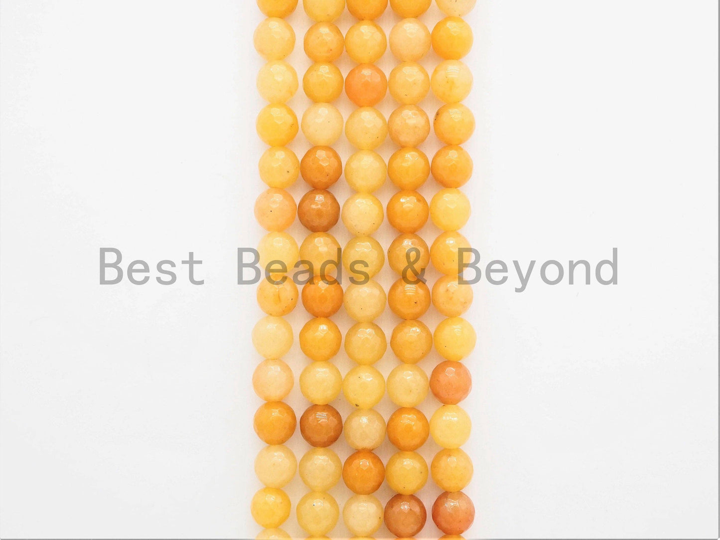 Yellow Jade Round Faceted Beads, 6mm/8mm/10mm/12mm, Yellow Gemstone Beads, 15.5inch strand, SKU#U390