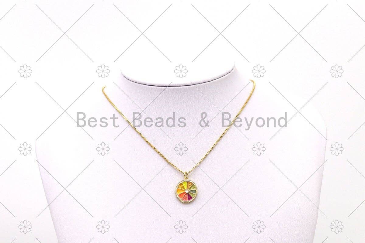 Enamel Colorful Lemon Slice Shape Pendant, sku#F1444