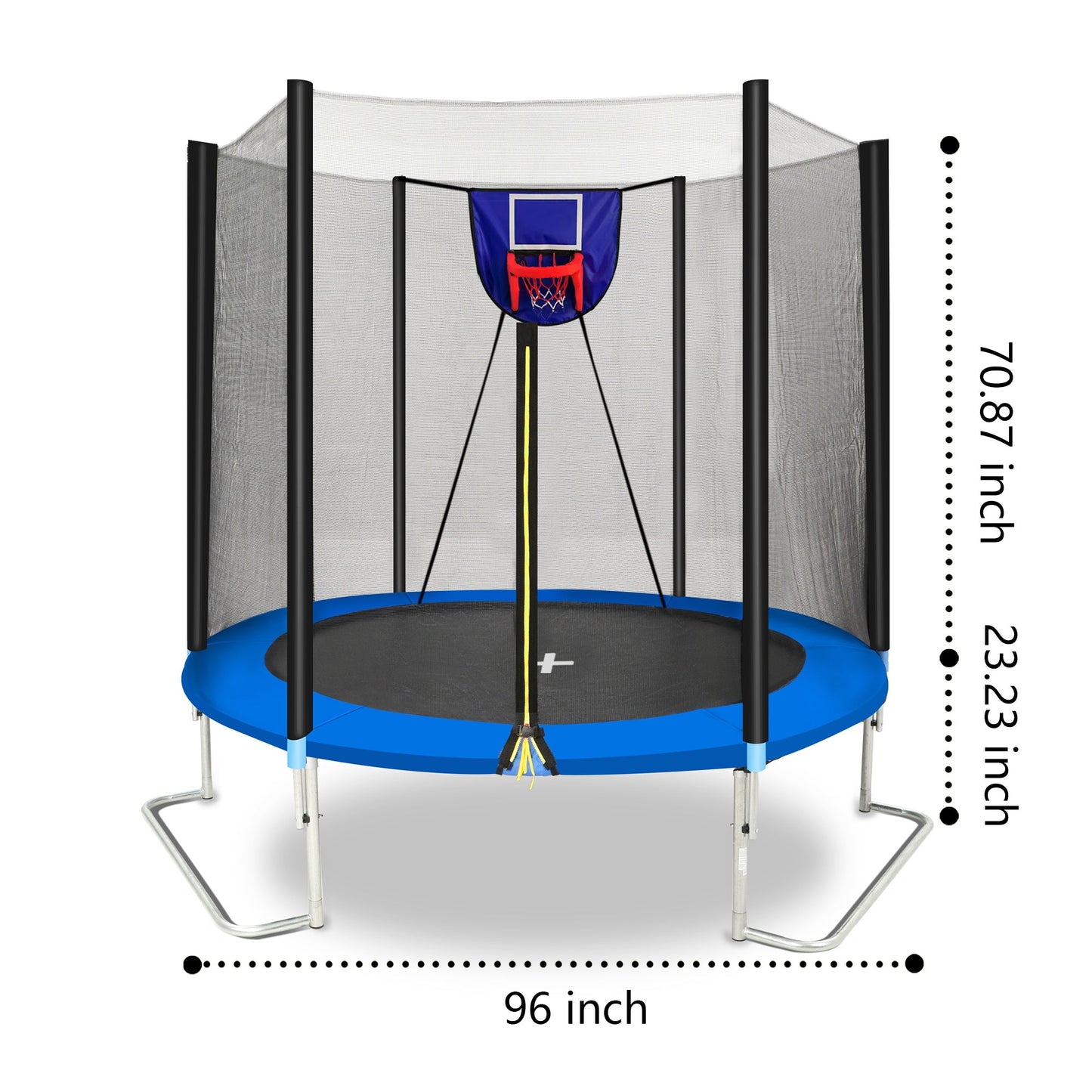 YC 8FT Trampoline Outer Net with Soft Basketball Board