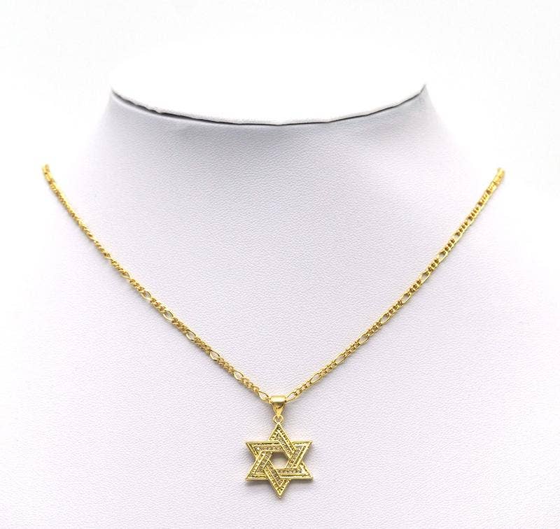 Gold CZ Hexagram Charm, Sku#LX73