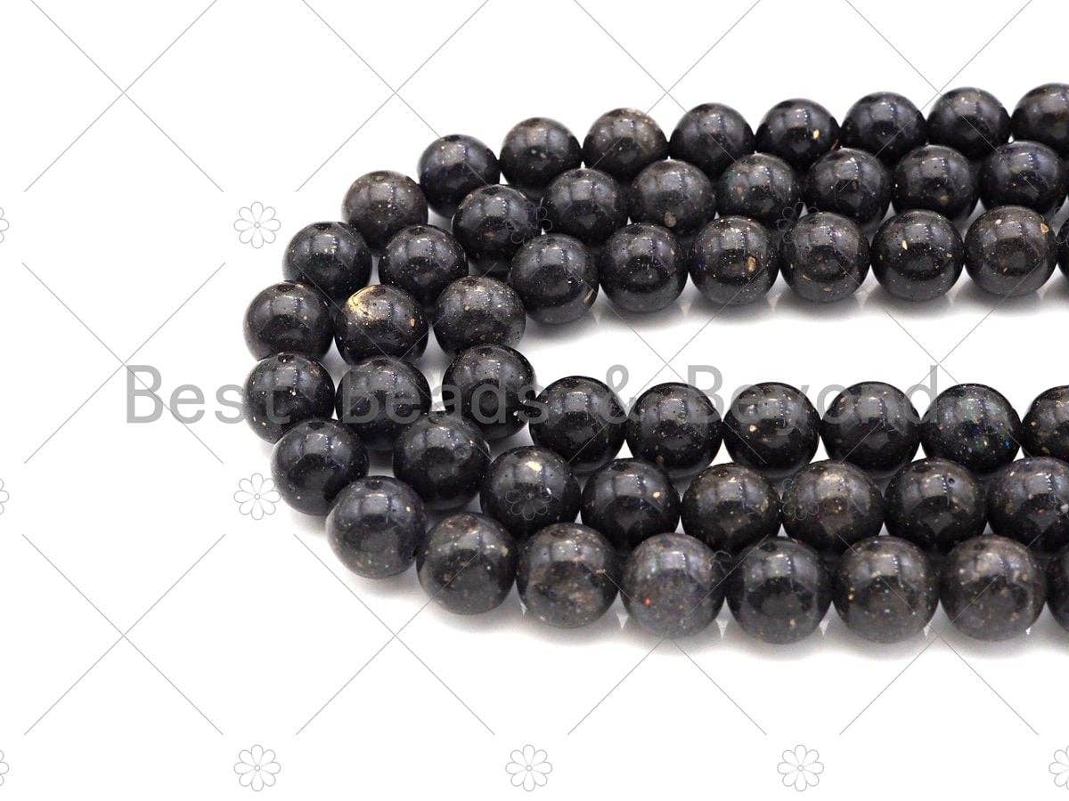 Genuine Rare Australian Black Opal Round Smooth Beads, 6mm/8mm/10mm High Quality Black Opal, Natural Opal, 15.5'' Full Strand, Sku#U1056