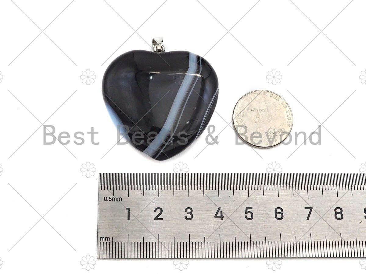 High Quality Natural Druzy Agate/Tiger Eye/Banded Agate Heart Pendant, Necklace Pendant, 40mm,Sku#YK17