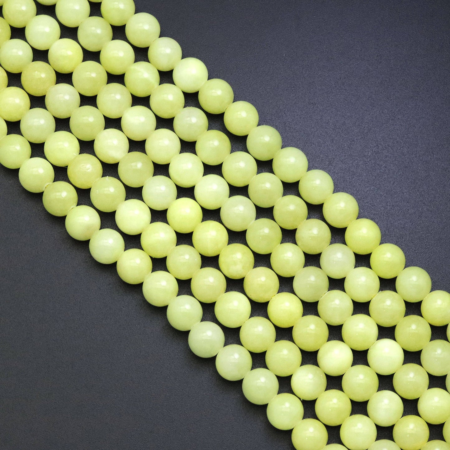 Yellow Jade Round Smooth Beads, Sku#U1853