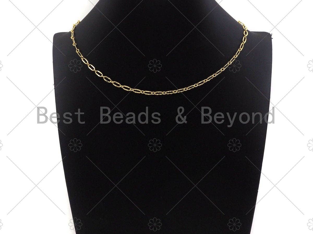 Dainty Finished Gold Necklace and Bracelet for Women, Gold Chain Ready to wear w/Lobster Clasp, 16"/32"/7", sku#LK107