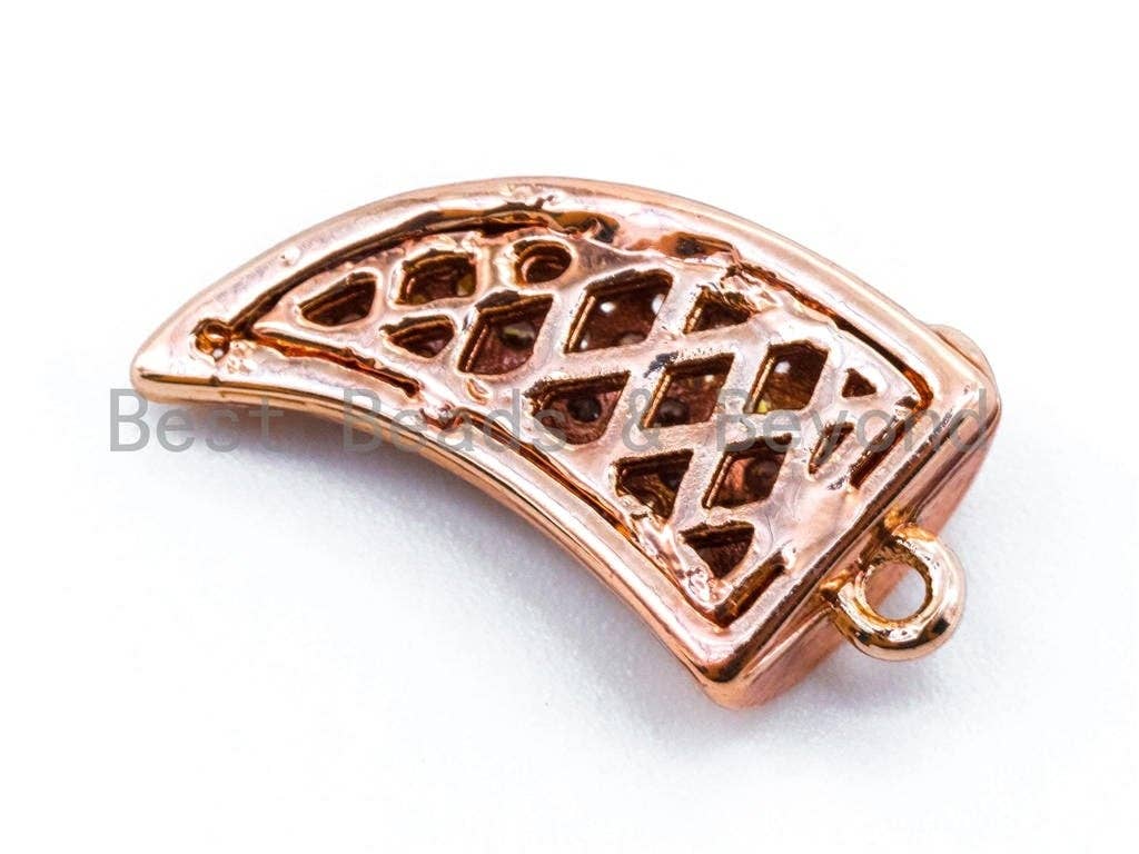 CZ Micro Pave Horn Charm Pendant, Gold/Silver/Black/Rose Gold with Rhinestone CZ Pave Horn Charm, 9x16mm,sku#B33